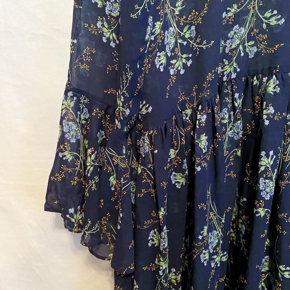 Laura Ashley Vintage Chiffon Drop Waist Dress with Botanical Print - Picture 10 of 11